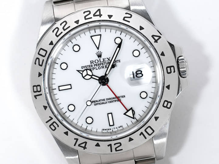 Rolex Explorer II Ref. 16570 Stainless Steel White Dial Oyster Bracelet Used mw3xqjaf