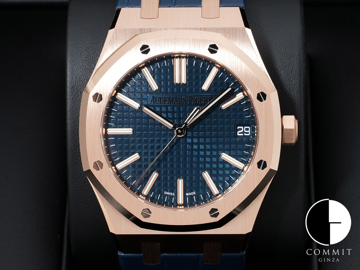 Audemars Piguet Royal Oak Ref.15510OR.OO.D315CR.02 Pink Gold Blue Dial Unused 4aooh9bz