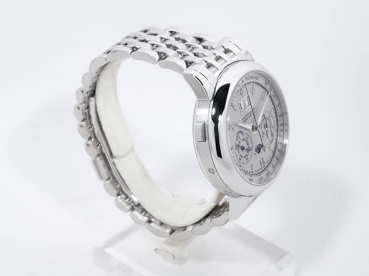 A. Lange & Söhne Datograph Perpetual Calendar Ref. 410.025 Platinum Silver Dial Excellent Condition qscrwm7e