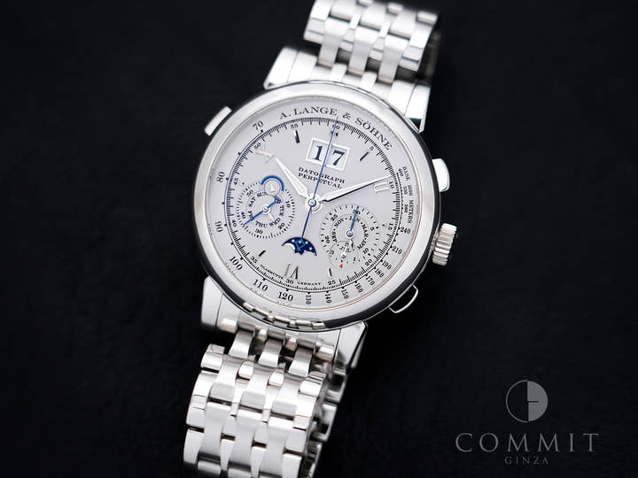A. Lange & Söhne Datograph Perpetual Calendar Ref. 410.025 Platinum Silver Dial Excellent Condition qscrwm7e