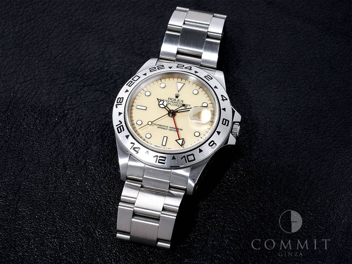 ロレックス エクスプローラーII Ref.16550 ステンレススチール アイボリー文字盤 オイスターブレスレット 中古 nau83tny
