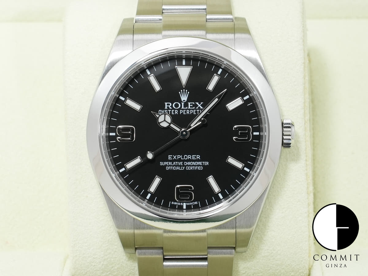 ロレックス エクスプローラーI Ref.214270 ステンレススチール ブラック文字盤 オイスターブレスレット 美品 rii263y3