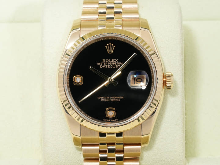 ロレックス デイトジャスト Ref.116238 イエローゴールド オニキス文字盤 美中古 aver8w6m