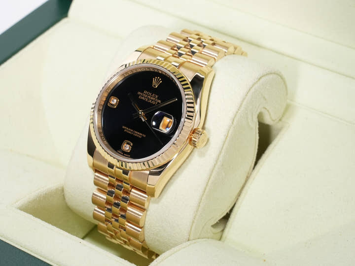ロレックス デイトジャスト Ref.116238 イエローゴールド オニキス文字盤 美中古 aver8w6m