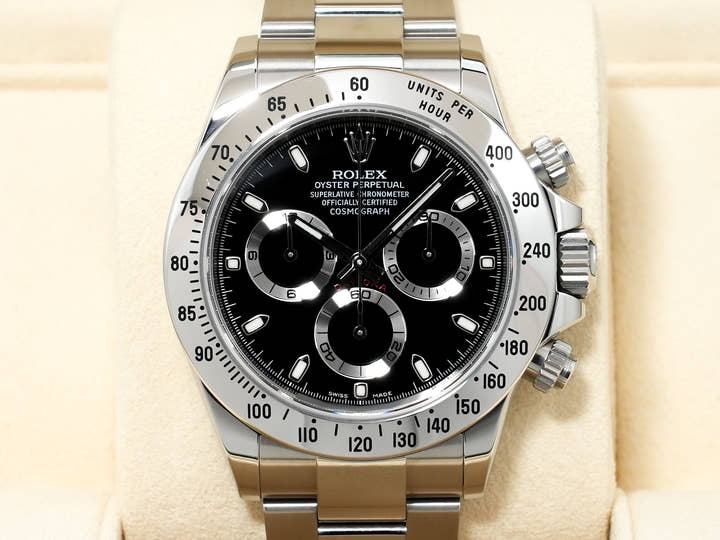 ロレックス デイトナ Ref.116520 ステンレススチール ブラック文字盤 美中古 rmsfuzh2