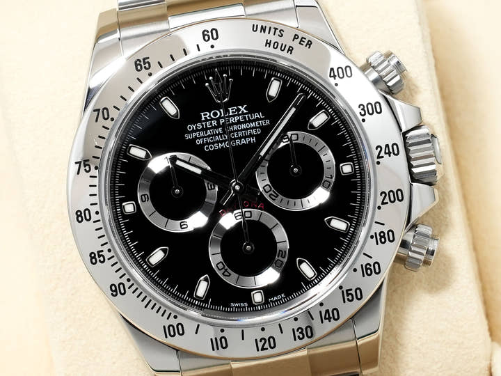 ロレックス デイトナ Ref.116520 ステンレススチール ブラック文字盤 美中古 rmsfuzh2