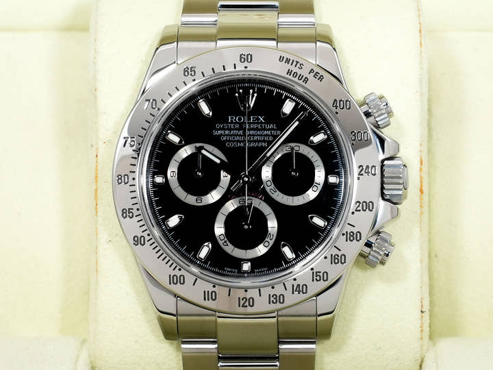 Rolex Daytona Ref. 116520 Stainless Steel Black Dial Excellent Condition 9covx9tp