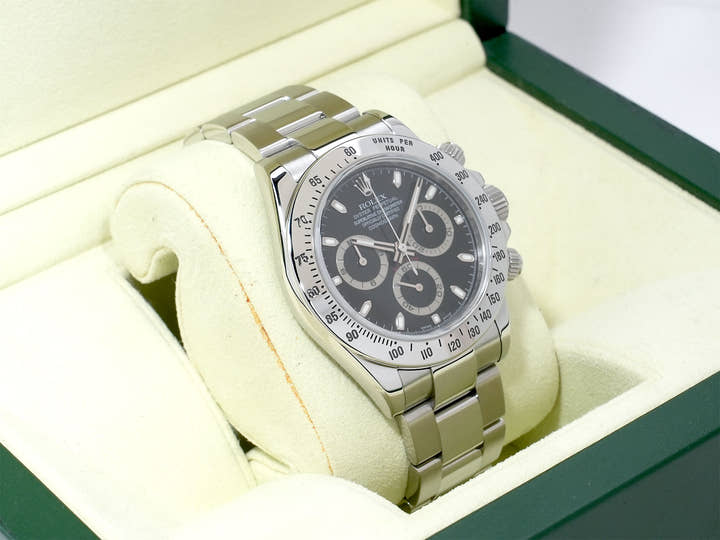 Rolex Daytona Ref. 116520 Stainless Steel Black Dial Excellent Condition 9covx9tp