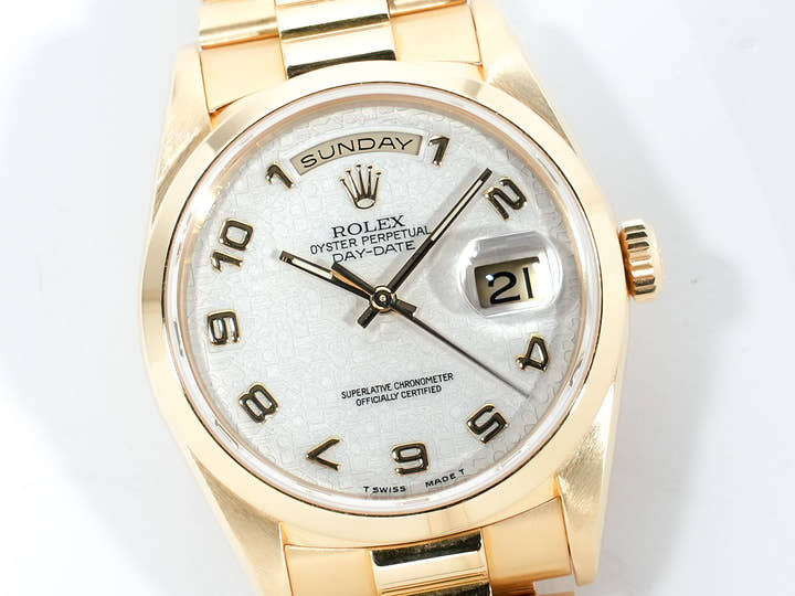 ロレックス デイデイト36 Ref.18208 イエローゴールド アイボリーコンピューター文字盤 中古 f5v4w5vh