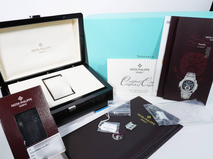 パテックフィリップ ノーチラス クロノグラフ TIFFANY&CO. Ref.5980/1A-001 ステンレススチール ブルー文字盤 未使用 w3xnfmbz