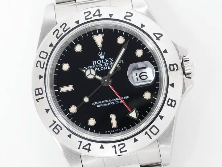 ロレックス エクスプローラーII Ref.16570 ステンレススチール ブラック文字盤 オイスターブレスレット 美品 itgfcp7g
