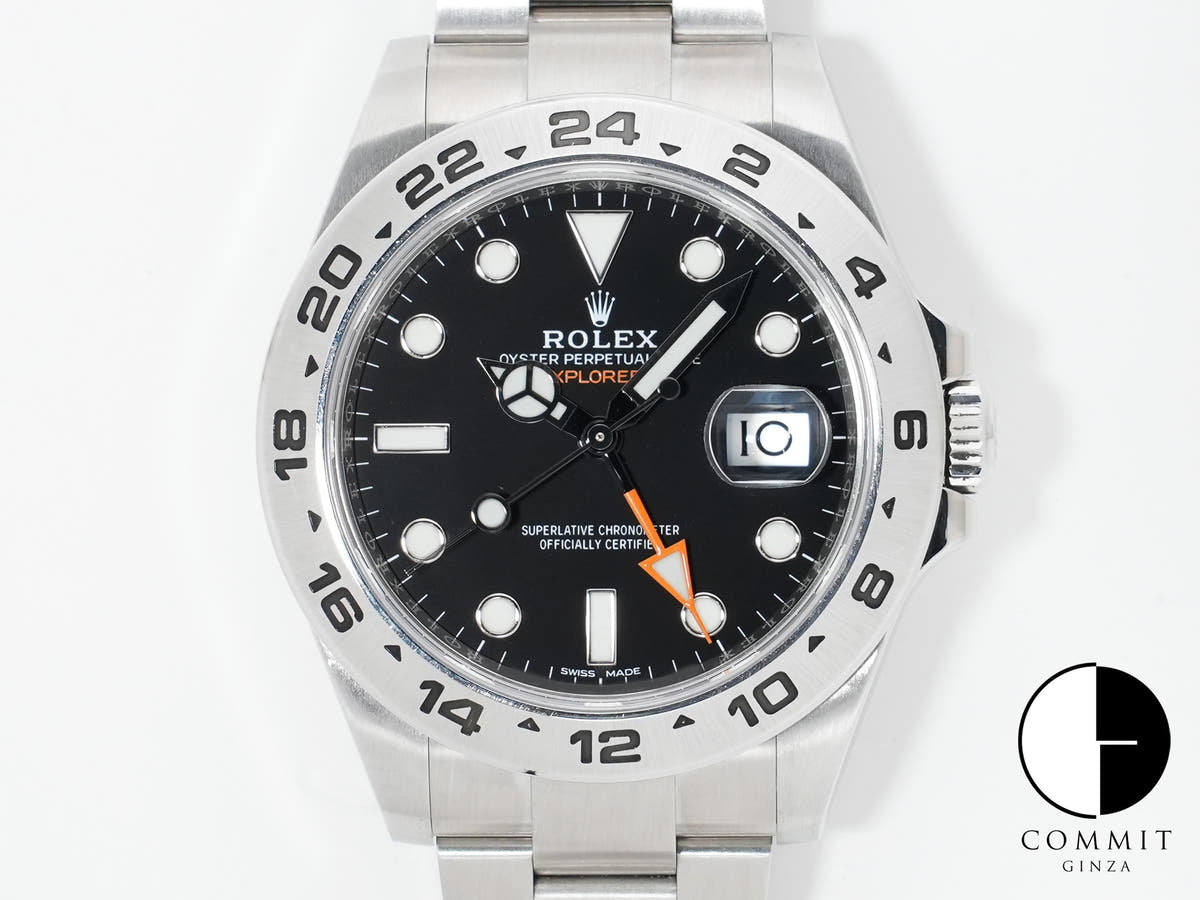 Rolex Explorer II Ref.216570 Stainless Steel Black Dial Oyster Bracelet Used g7f9c2rp