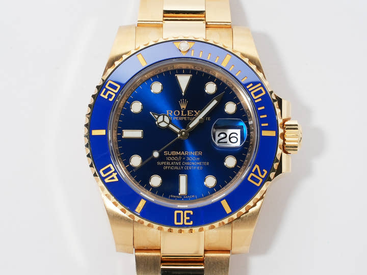 ロレックス サブマリーナー デイト Ref.116618LB イエローゴールド ブルー文字盤 中古 u2btbh4u