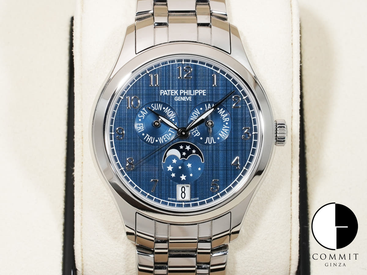 パテックフィリップ アニュアルカレンダー ムーンフェイズ Ref.4947/1A-001 ステンレススチール ブルー文字盤 中古 vyfcveh6
