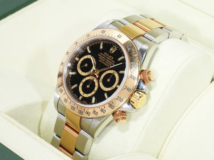 ロレックス デイトナ エルプリメロ Ref.16523 ステンレススチール/イエローゴールド ブラック文字盤 中古 8awzffmk