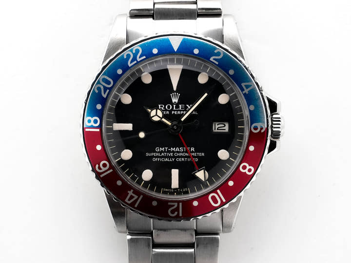 ロレックス GMTマスター Ref.1675 ステンレススチール ブラック文字盤 オイスターブレスレット 中古 9ve7g3tx