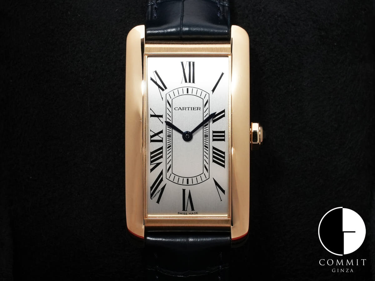 Cartier Tank Américaine LM Ref. WGTA0300 Yellow Gold Silver Dial Excellent Used Condition rjwgf29a