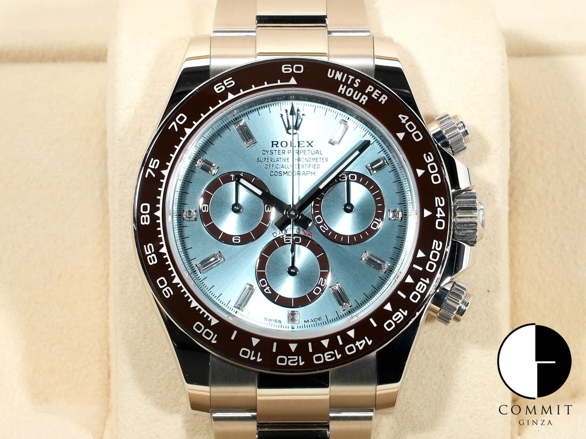 Rolex Daytona Ref. 126506A Platinum Ice Blue x 11P Diamond Dial Used x8zof2tt