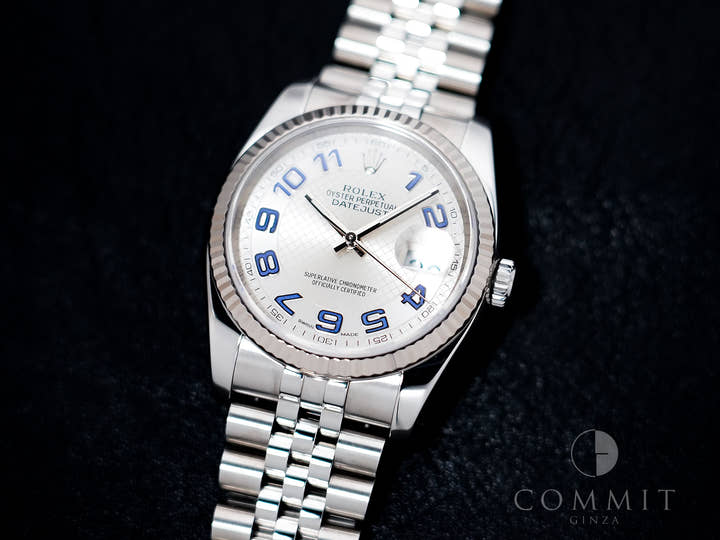 Rolex Datejust 36 Ref. 116234 Stainless Steel/White Gold Silver Arabic Dial Used ux5r2k4a