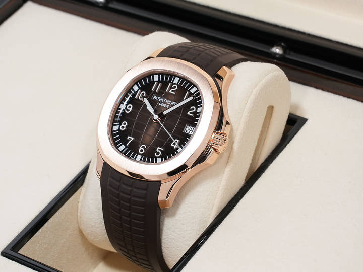 Patek Philippe Aquanaut Ref. 5167R-001 Rose Gold Brown Dial Excellent Condition bq73tzqc