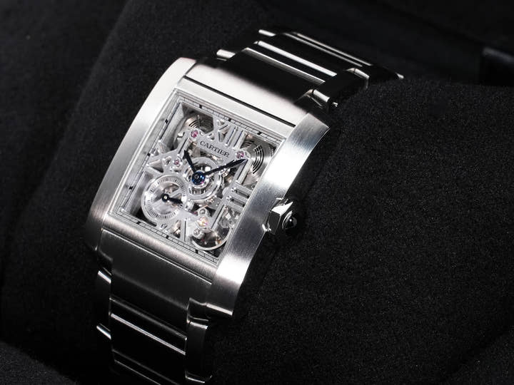 Cartier Tank Française Skeleton Ref. WHTA0025 Stainless Steel Skeleton Dial Excellent Condition idsaj2wn