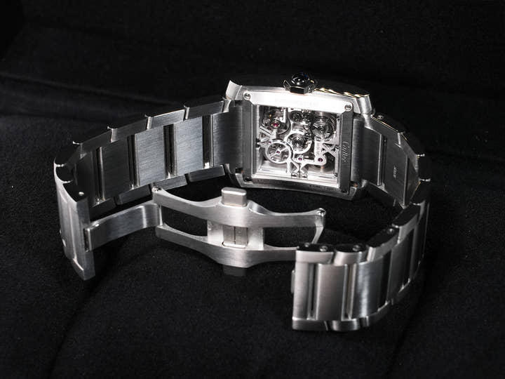Cartier Tank Française Skeleton Ref. WHTA0025 Stainless Steel Skeleton Dial Excellent Condition idsaj2wn