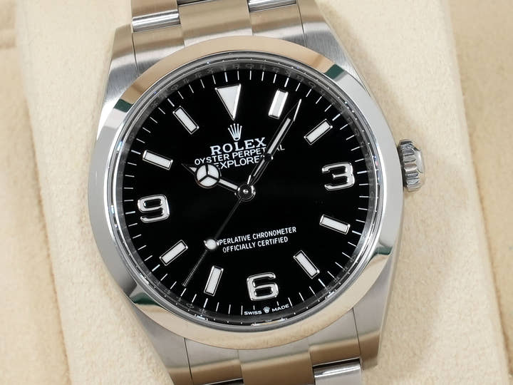 ロレックス エクスプローラー36 Ref.124270 ステンレススチール ブラック文字盤 オイスターブレスレット 中古 fbtyuz82