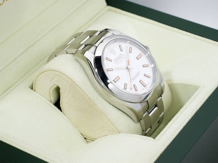 ロレックス ミルガウス Ref.116400 ステンレススチール ホワイト文字盤 中古 wxmhdsq8