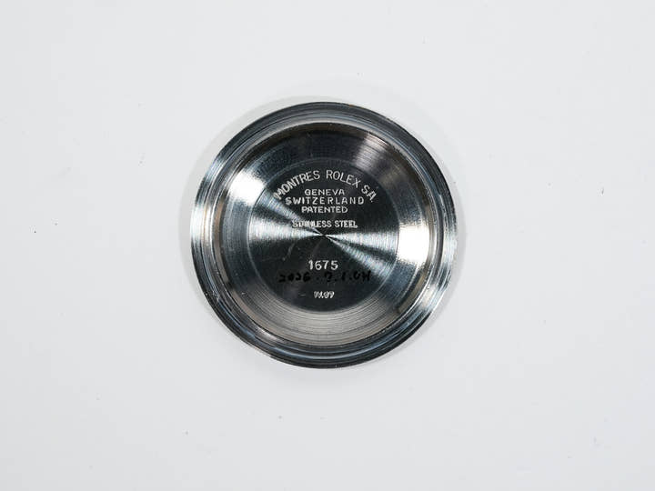 ロレックス GMTマスター Ref.1675 ステンレススチール ブラック文字盤 オイスターブレスレット 中古 tece6e74