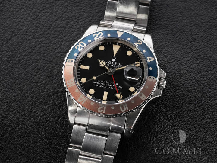 ロレックス GMTマスター Ref.1675 ステンレススチール ブラック文字盤 オイスターブレスレット 中古 tece6e74