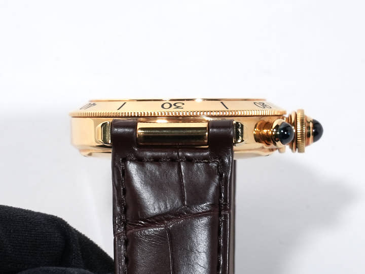カルティエ パシャ クロノグラフ 38mm 150周年記念モデル Ref.W30X7651 イエローゴールド ホワイト文字盤 中古 xgi5pkzr