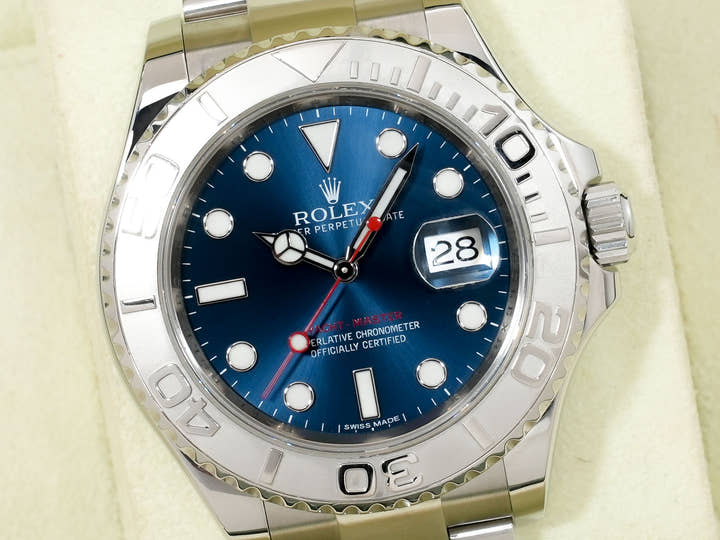 Rolex Yacht-Master 40 Ref. 116622 Stainless Steel/Platinum Blue Dial Used vxi6bwk7