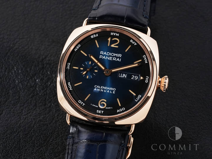 Panerai Radiomir Annual Calendar Goldtech Ref. PAM01363 Polished Panerai Goldtech Blue Dial Excellent Used Condition oxs3qgsk