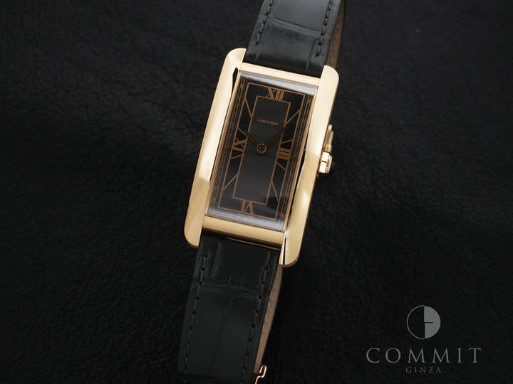 Cartier Tank Américaine LM Ref. WGTA0295 Yellow Gold Black Dial Excellent Condition spo8zdd2