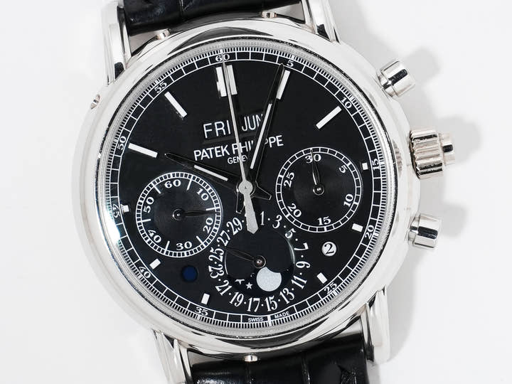 パテックフィリップ パーペチュアルカレンダー スプリットセコンド クロノグラフ Ref.5204P-011 プラチナ ブラック文字盤 中古 jhfmekjm