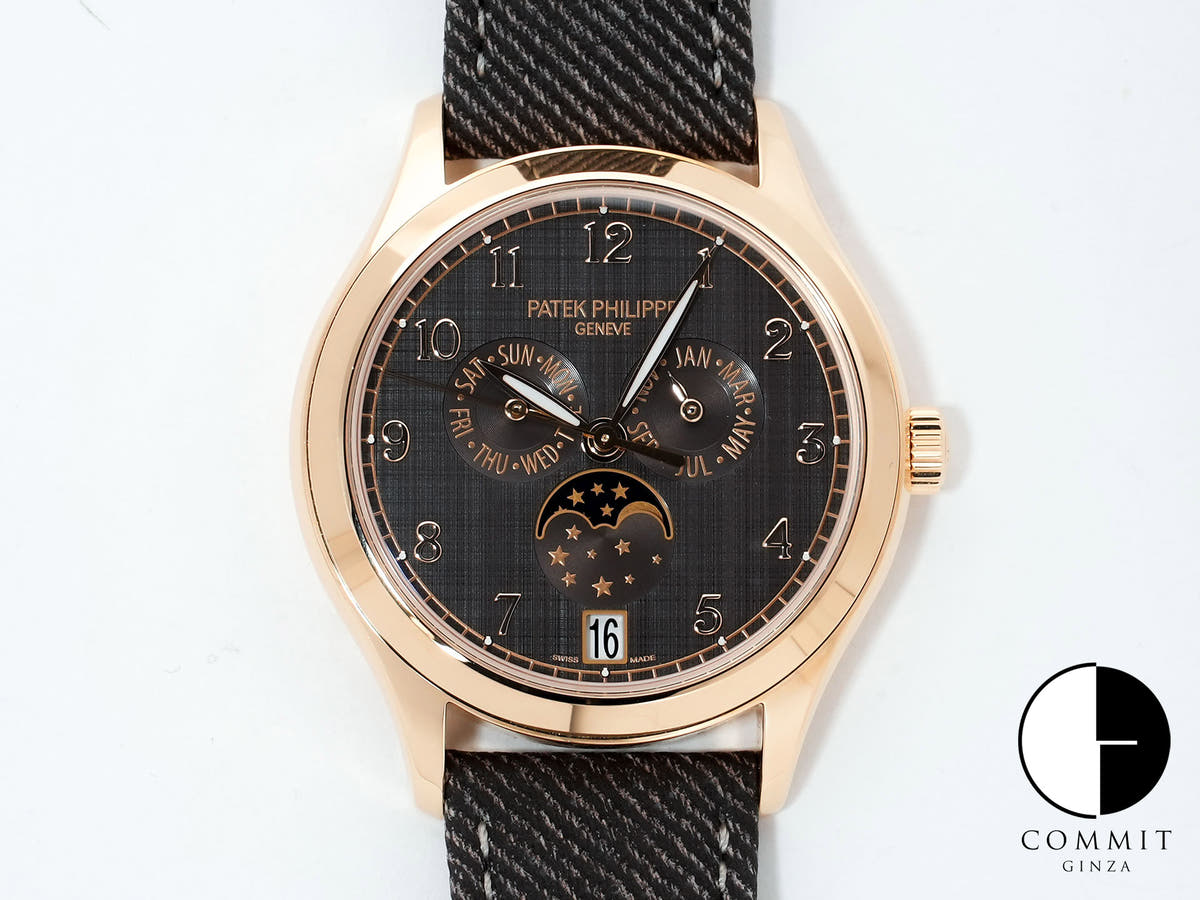 Patek Philippe Annual Calendar Moonphase Ref. 4946R-001 Rose Gold Chestnut, Vertical and Horizontal Satin-Finished Dial, Excellent Condition ah8wryjv