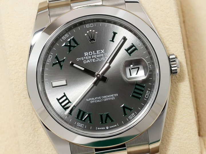 ROLEX Datejust 41 Ref. 126300 Stainless Steel Slate Roman Dial Oyster Bracelet Excellent Condition p59keb2b