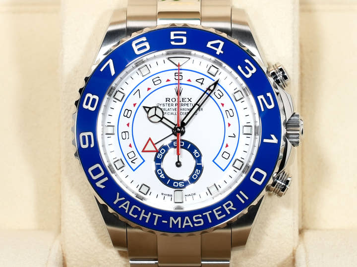 Rolex Yacht-Master II Ref. 116680 Stainless Steel White Dial Excellent Condition t97my42x