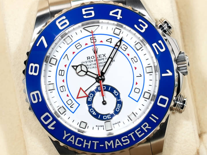 Rolex Yacht-Master II Ref. 116680 Stainless Steel White Dial Excellent Condition t97my42x