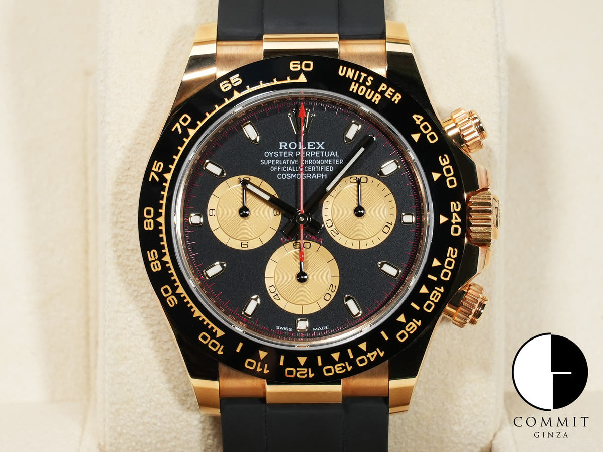 ROLEX Daytona Ref. 116518LN Yellow Gold Black x Champagne Dial Used 9x98r6wz