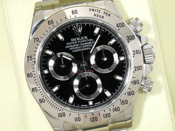 ロレックス デイトナ Ref.116520 ステンレススチール ブラック文字盤 未使用 neeg5uii