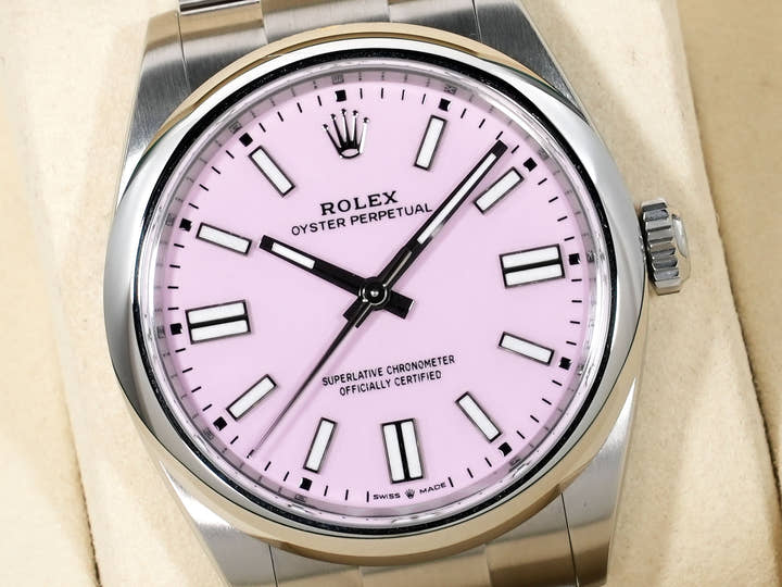 ロレックス オイスターパーペチュアル41 Ref.134300 ステンレススチール キャンディピンク文字盤 美中古 5pwnhayg