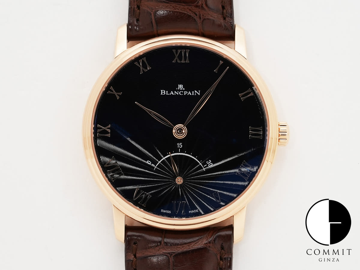 Blancpain Villeret Ultra-Slim Retrograde Ref. 6653-3630-55B 18K Red Gold Black Dial Excellent Condition ar296q7b