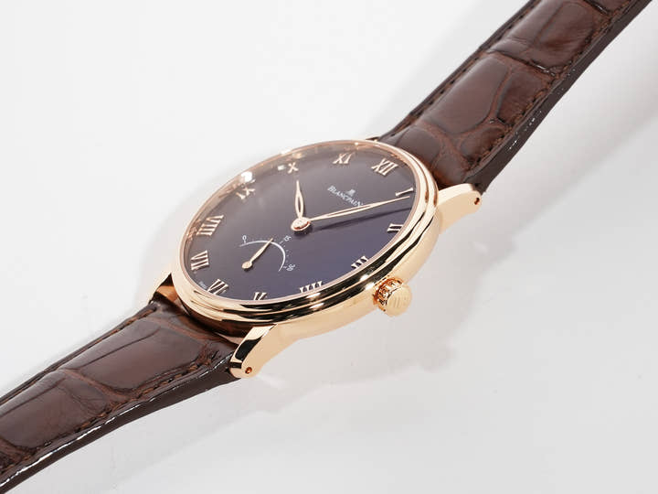Blancpain Villeret Ultra-Slim Retrograde Ref. 6653-3630-55B 18K Red Gold Black Dial Excellent Condition ar296q7b
