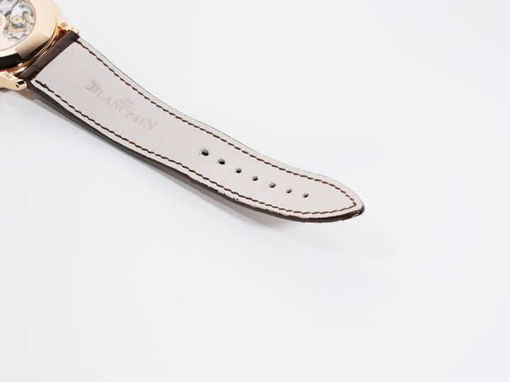 Blancpain Villeret Ultra-Slim Retrograde Ref. 6653-3630-55B 18K Red Gold Black Dial Excellent Condition ar296q7b