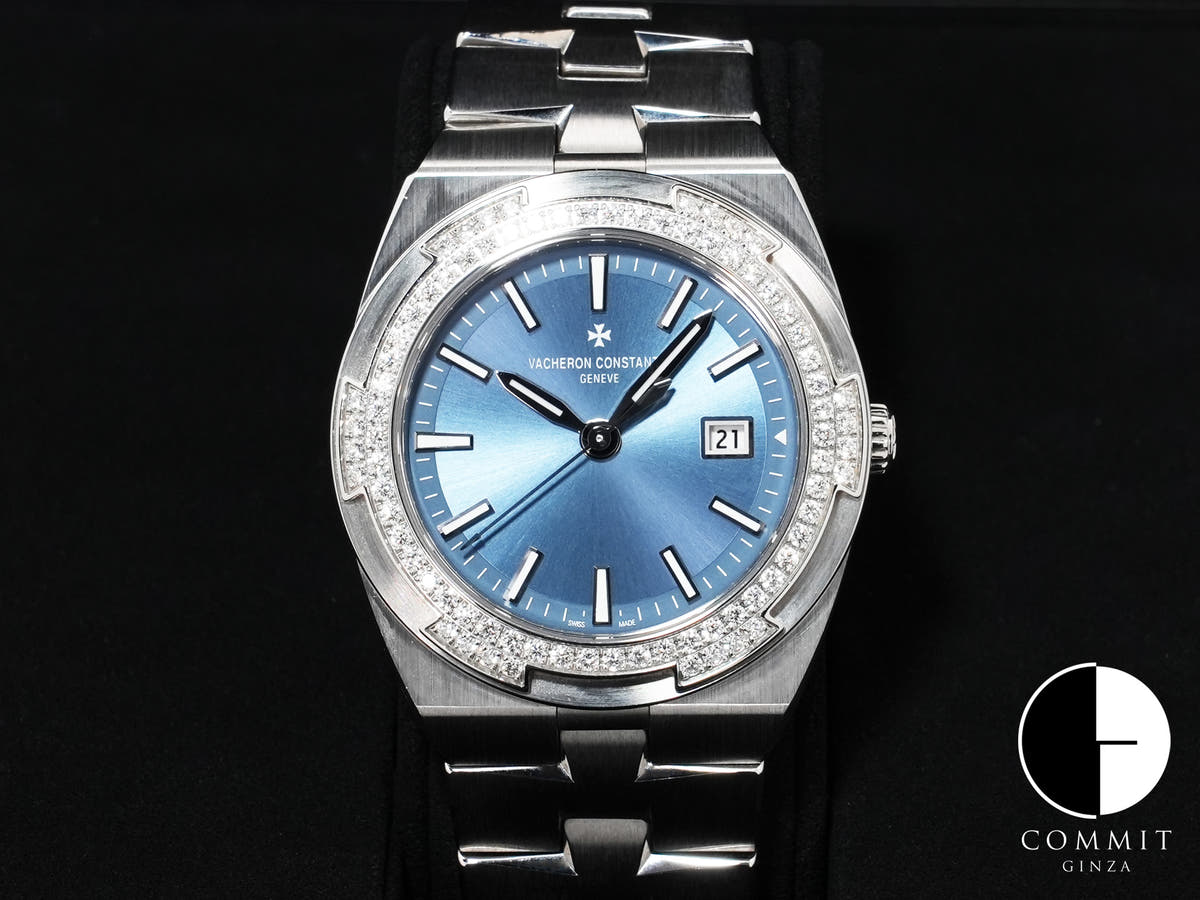 Vacheron Constantin Overseas Quartz Ref. 1205V/100A-B590 Stainless Steel Denim Blue Dial Used hfedjr85