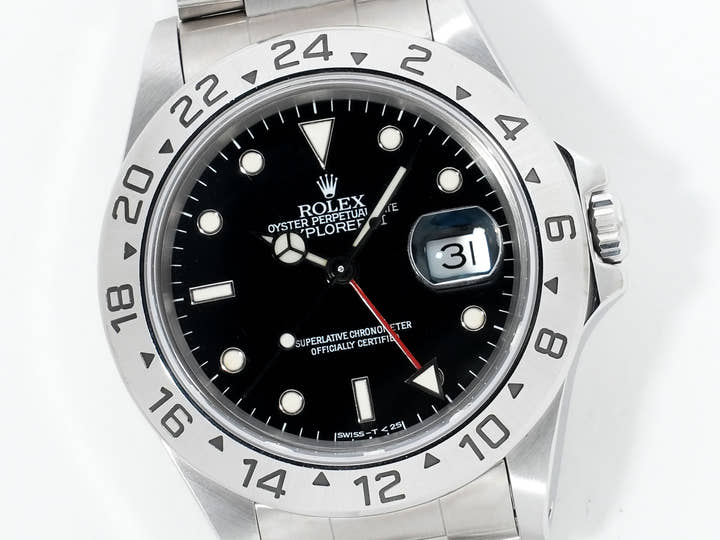 ロレックス エクスプローラーII Ref.16570 ステンレススチール ブラック文字盤 オイスターブレスレット 美中古 xdikp4ic