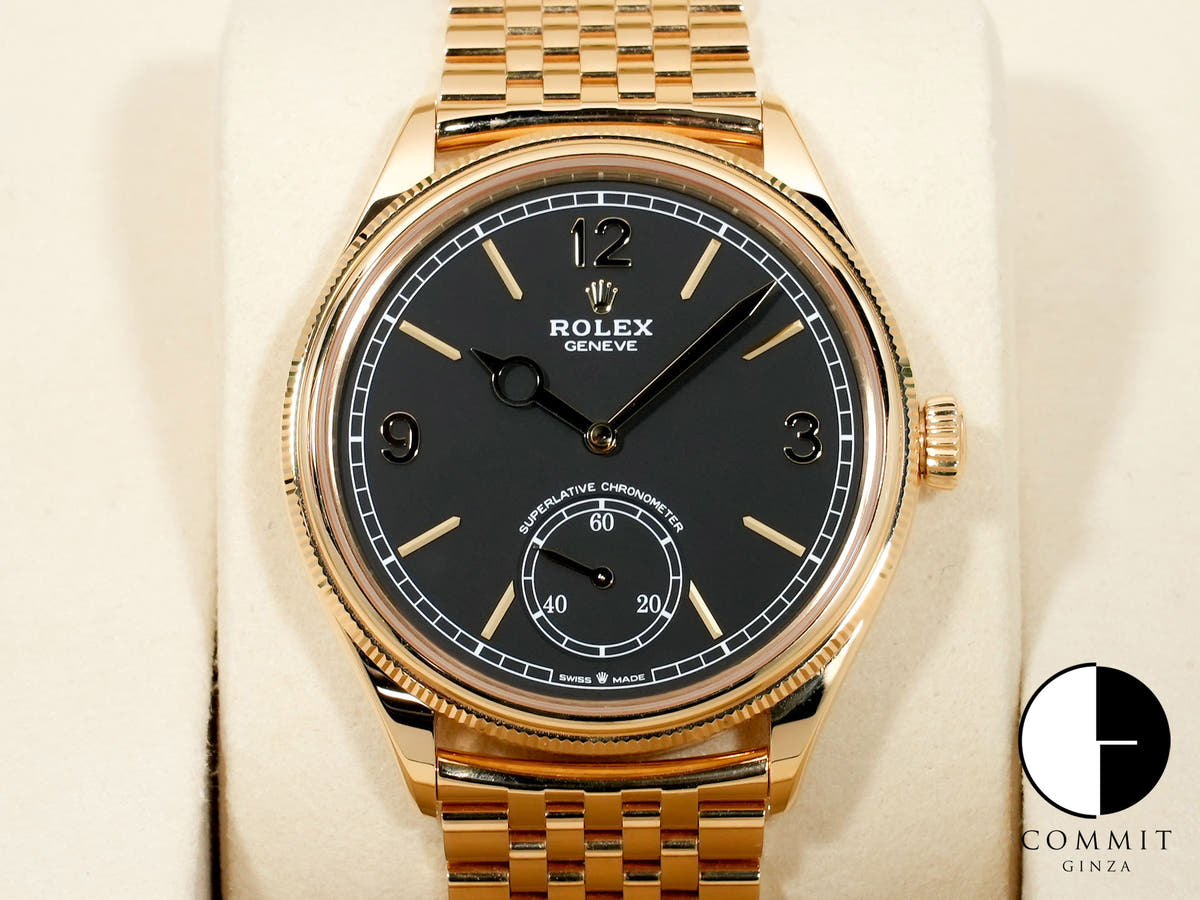 ROLEX 1908 Ref.52508 Yellow Gold Black Dial Jubilee Bracelet Used ikqoefaf