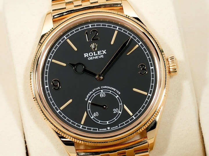 ROLEX 1908 Ref.52508 Yellow Gold Black Dial Jubilee Bracelet Used ikqoefaf