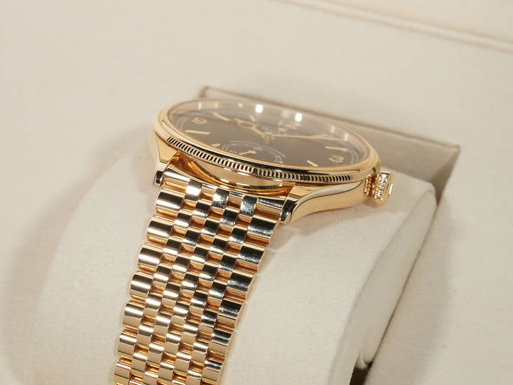 ROLEX 1908 Ref.52508 Yellow Gold Black Dial Jubilee Bracelet Used ikqoefaf